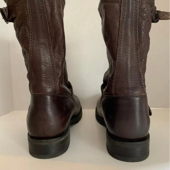 Dark brown Leather Frye Boots Veronica Size 8.5 - Picture 5 of 12